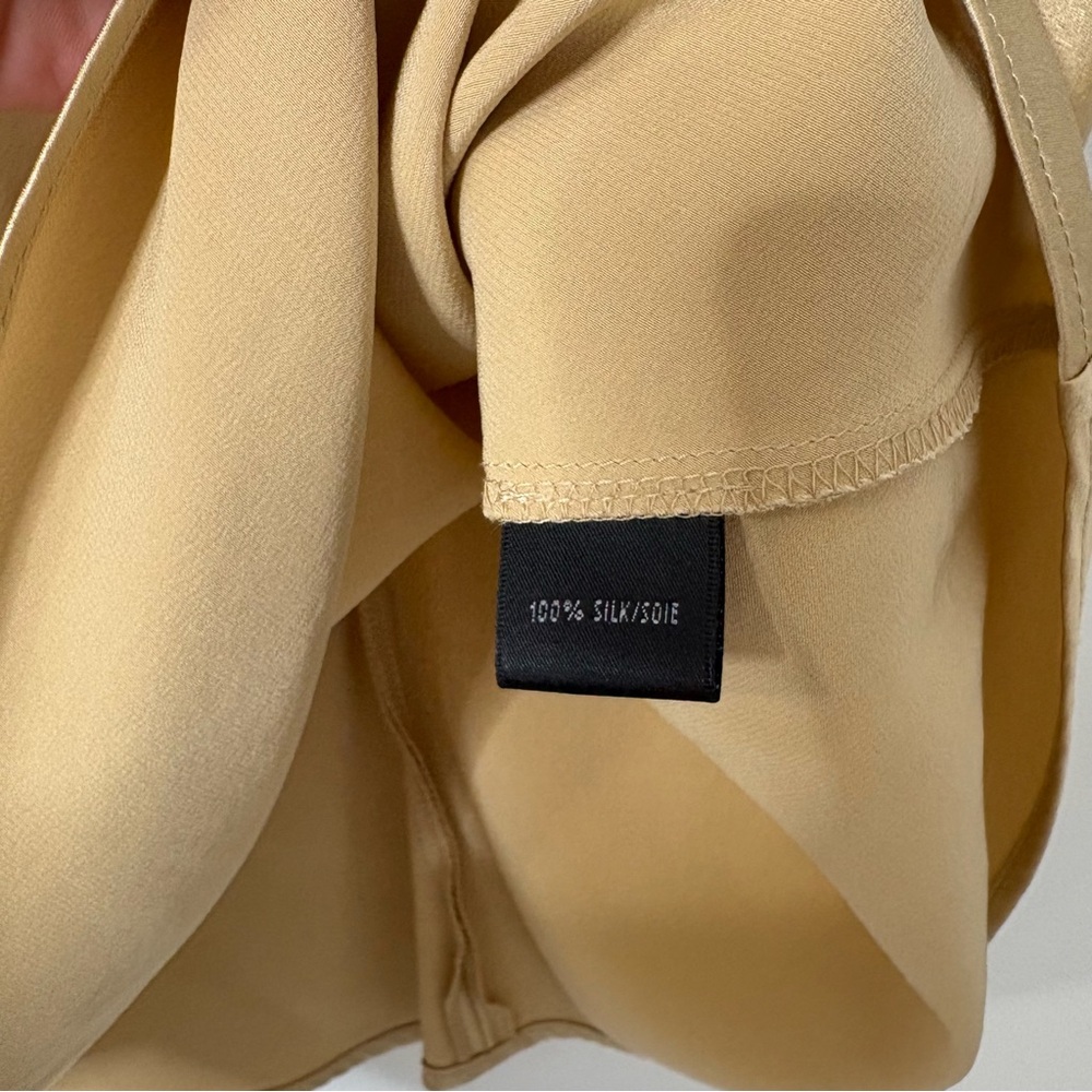 Lafayette 148 New York 100% Silk Gold Sleeveless Blouse Top - Picture 4 of 7